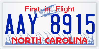 NC license plate AAY8915