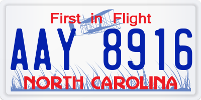 NC license plate AAY8916