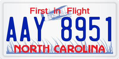 NC license plate AAY8951
