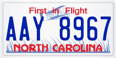 NC license plate AAY8967