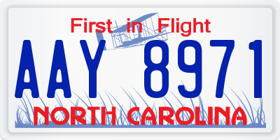 NC license plate AAY8971