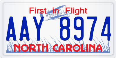 NC license plate AAY8974