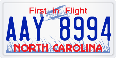 NC license plate AAY8994