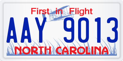 NC license plate AAY9013