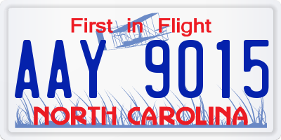 NC license plate AAY9015