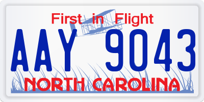 NC license plate AAY9043