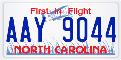 NC license plate AAY9044
