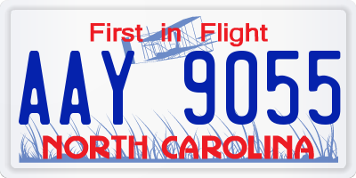 NC license plate AAY9055