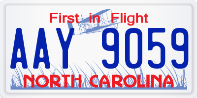 NC license plate AAY9059