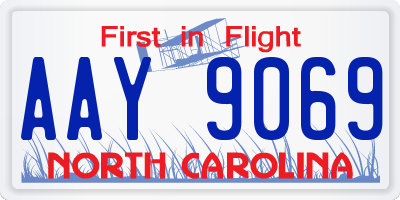 NC license plate AAY9069