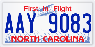 NC license plate AAY9083