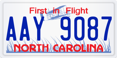NC license plate AAY9087