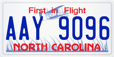 NC license plate AAY9096