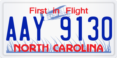 NC license plate AAY9130