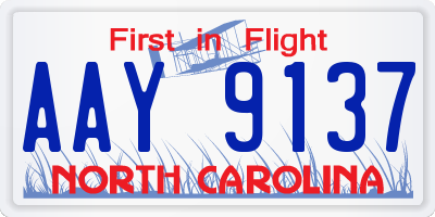 NC license plate AAY9137