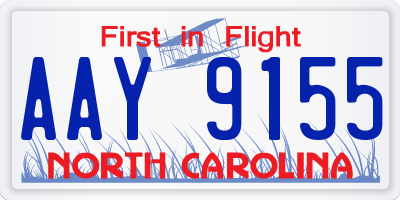 NC license plate AAY9155