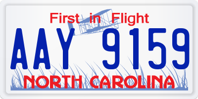 NC license plate AAY9159