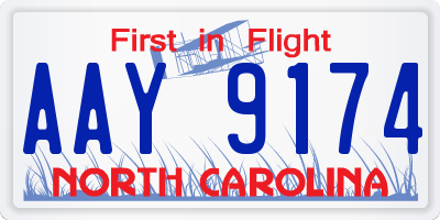 NC license plate AAY9174