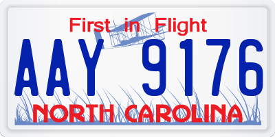 NC license plate AAY9176