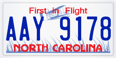 NC license plate AAY9178
