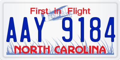 NC license plate AAY9184