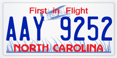 NC license plate AAY9252