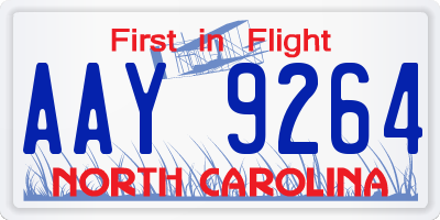 NC license plate AAY9264
