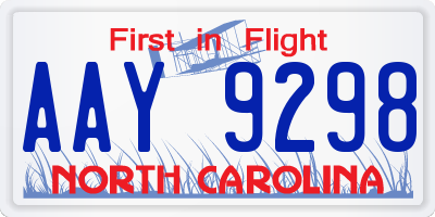 NC license plate AAY9298