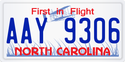 NC license plate AAY9306