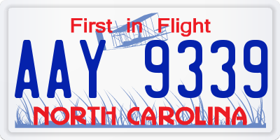 NC license plate AAY9339