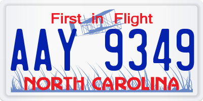 NC license plate AAY9349