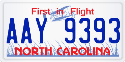 NC license plate AAY9393
