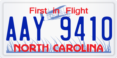 NC license plate AAY9410