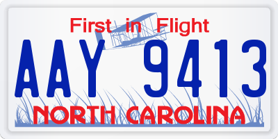 NC license plate AAY9413