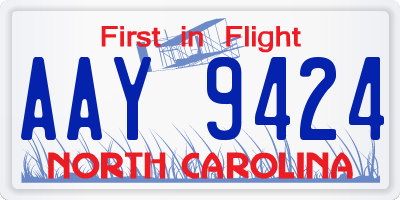 NC license plate AAY9424
