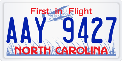 NC license plate AAY9427