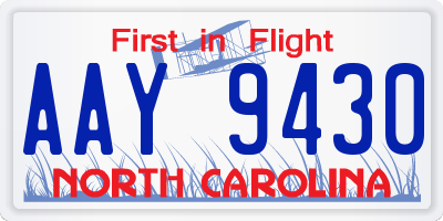 NC license plate AAY9430