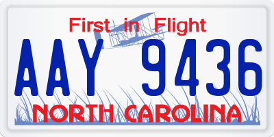 NC license plate AAY9436