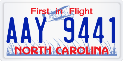 NC license plate AAY9441