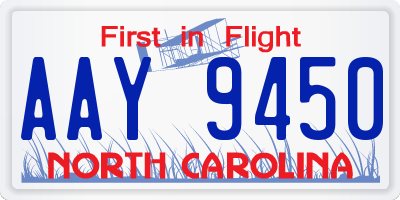 NC license plate AAY9450