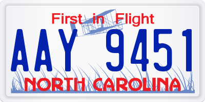 NC license plate AAY9451