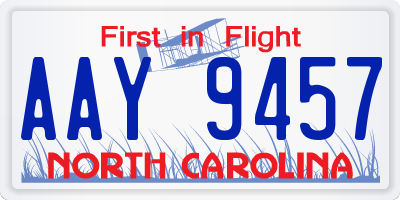 NC license plate AAY9457
