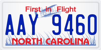 NC license plate AAY9460