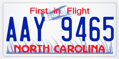 NC license plate AAY9465