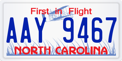 NC license plate AAY9467