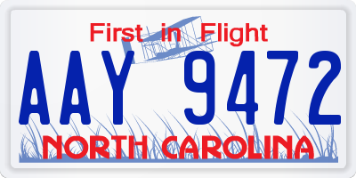 NC license plate AAY9472