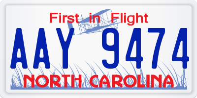 NC license plate AAY9474