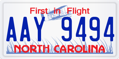 NC license plate AAY9494