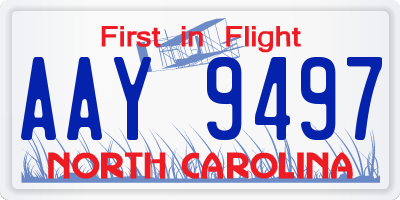 NC license plate AAY9497