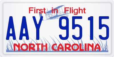 NC license plate AAY9515